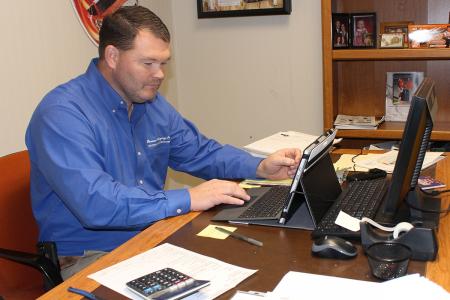 powers and gregory technician working in office