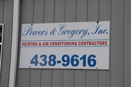Powers and Gregory Heating and Cooling sign. 